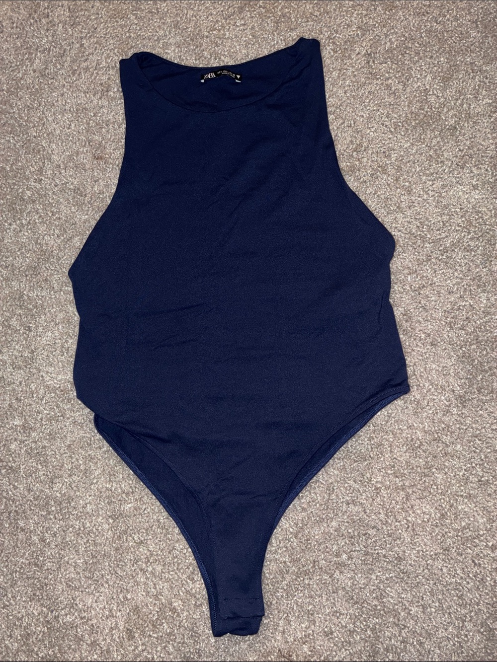 Zara Navy High-Neck Girls' One-Piece Bodysuit